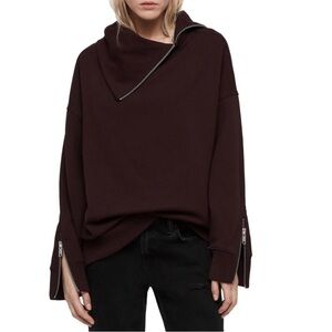 All Saints Dark Brown Turtleneck Sweater